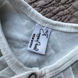 Copper Pearl Watercolor Chevron Newborn Gown with Snaps